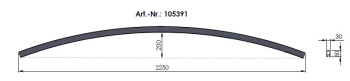 115988 Rechteckrohrspriegelzuschnitt, Alu, Sprung 200, l=2250