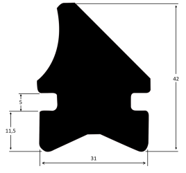 23176 Rückwanddichtung, 31x40 mm