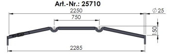 25710 Rechteckrohrspriegel, Stahl, Sprung 150, f.2 Planenrohre