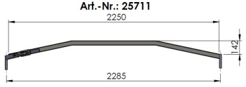25711 Rechteckrohrspriegel, Stahl, Sprung 150, f. 2 Gurte