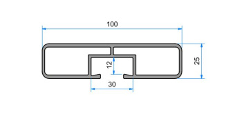 28070 Planenlatten-/Anfahrschutzprofil  100x25  mit Verstärkung