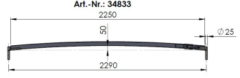 34833 Rechteckrohrspriegel, Alu Sprung 50, l=2290