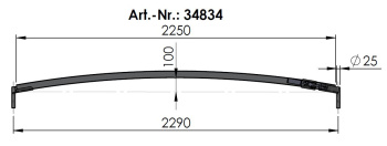 34834 Rechteckrohrspriegel, Alu Sprung 100, l=2290
