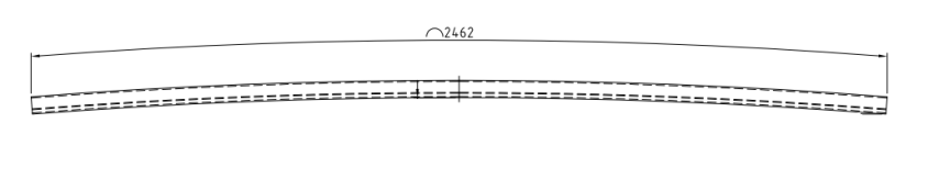 139370 Rechteckrohrspriegelzuschnitt, Alu, Sprung 50, l=2462