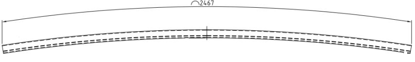 139371 Rechteckrohrspriegelzuschnitt, Alu, Sprung 100, l=2467