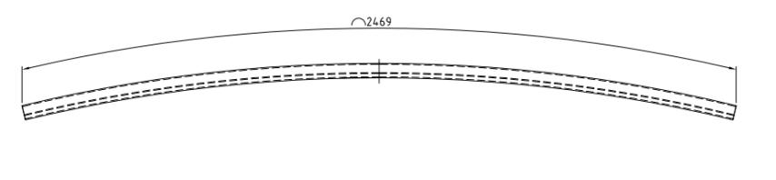 139372 Rechteckrohrspriegelzuschnitt, Alu, Sprung 150, l=2469